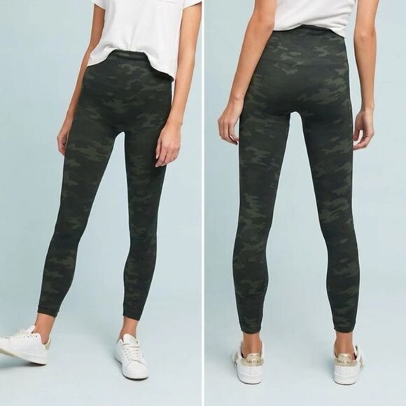 SPANX Pants - Spanx camouflage camo green look at me now seamless leggings L